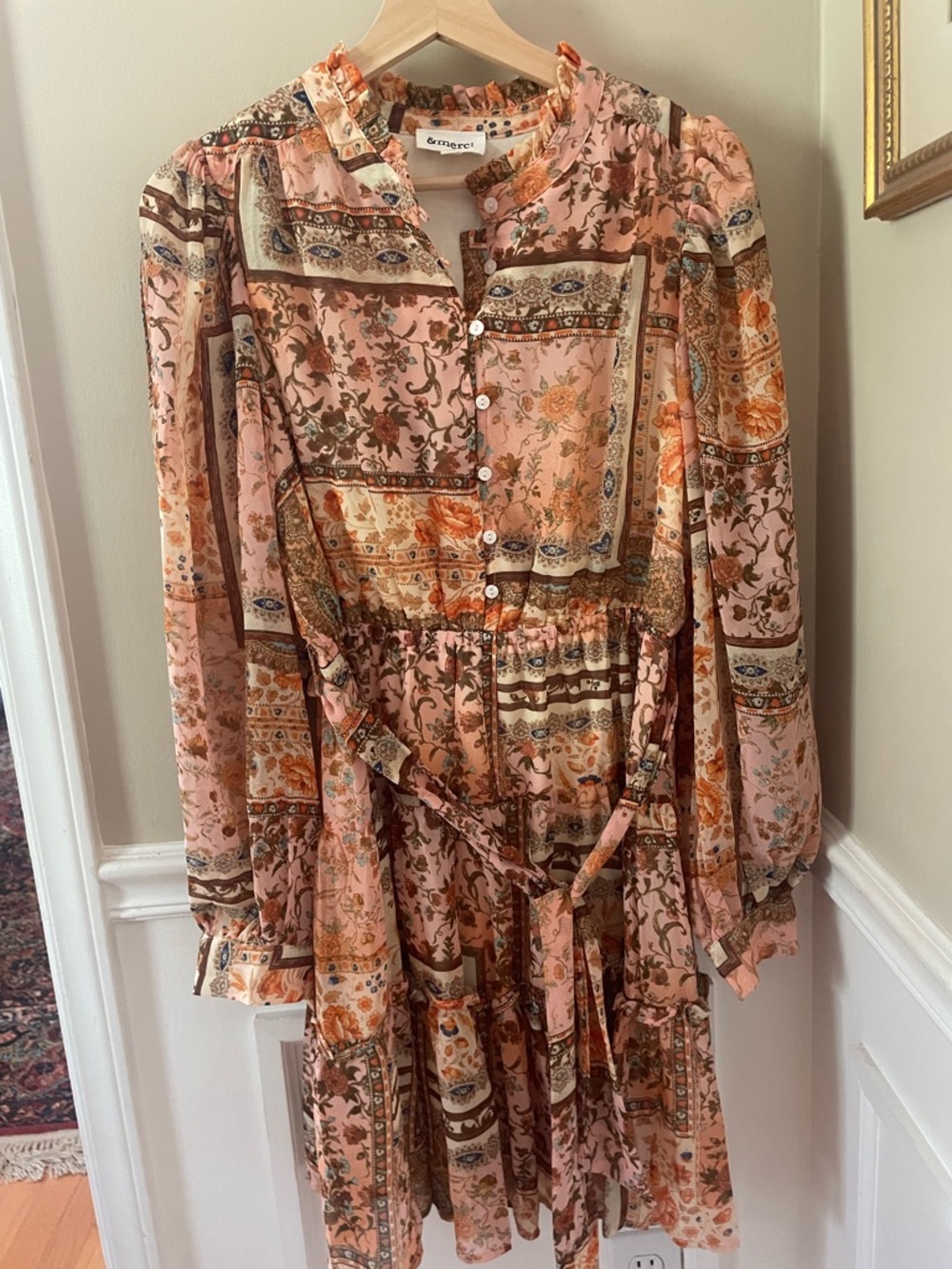 &Merci Floral Tiered Mini Dress Medium